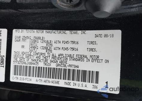 2018 Toyota Tacoma Sr5 from USA, damaged, VIN 5TFBZ5DN6JX004435